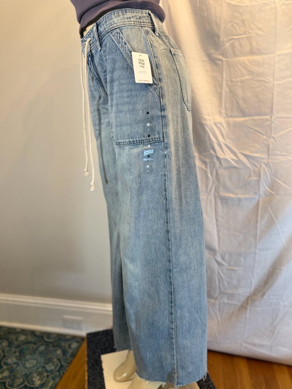 Lucky Brand Liquid Denim  Wide Leg Baggy Blue Jeans Women's S New With Tags!